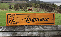 Anamana John and Jennys sandscript wooden sign 1200mm x 300mm
